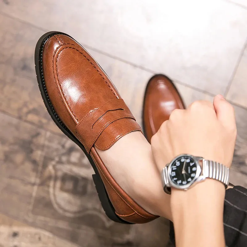 The Orwell Black Leather Loafers