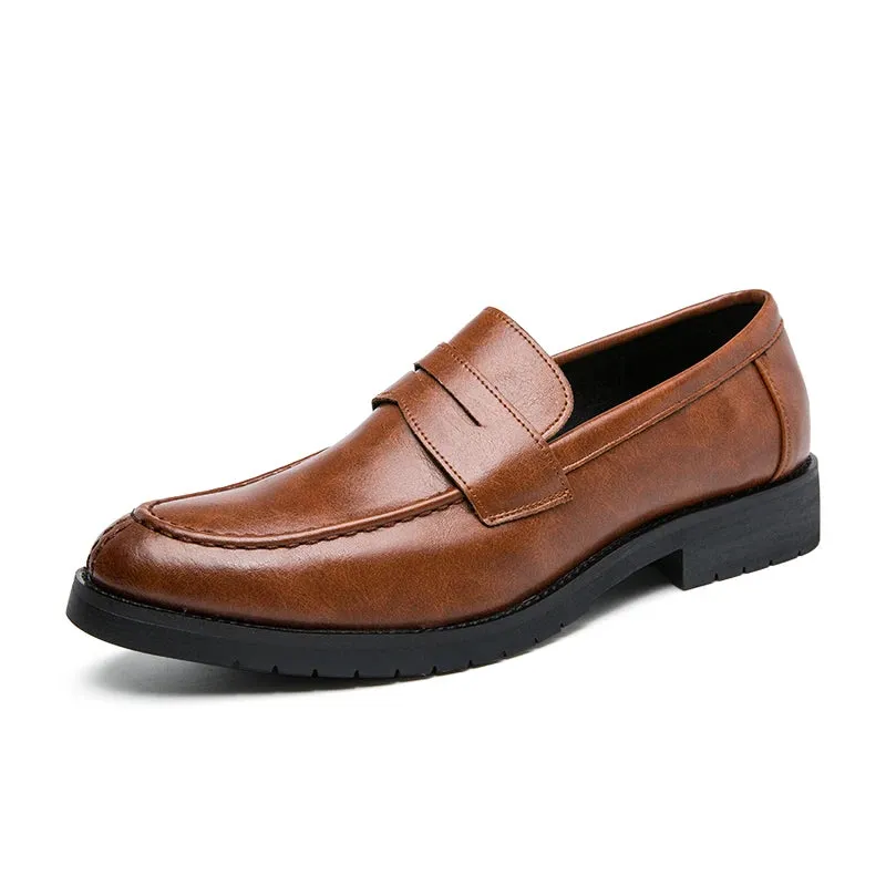 The Orwell Black Leather Loafers