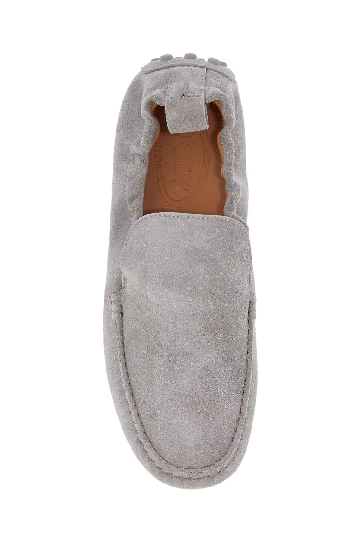Tods Light Calfskin Womens Gray Loafers