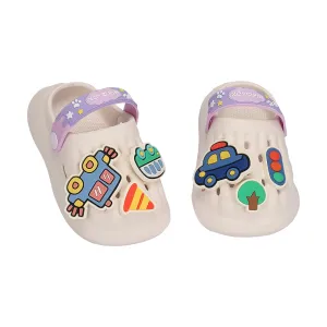 VEHICLE APPLIQUE CLOGS - WHITE