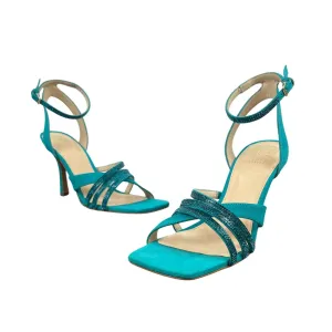 Vince Camuto Women’s Evening Jade Blue Suede Brevern Strappy Heels Sz 10M - New