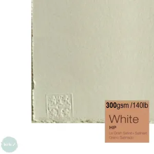 WATERCOLOUR PAPER - Saunders WATERFORD - WHITE -  single sheet -  300 gsm (140lb) - 22 x 30" - HOT PRESSED (HP, SMOOTH)
