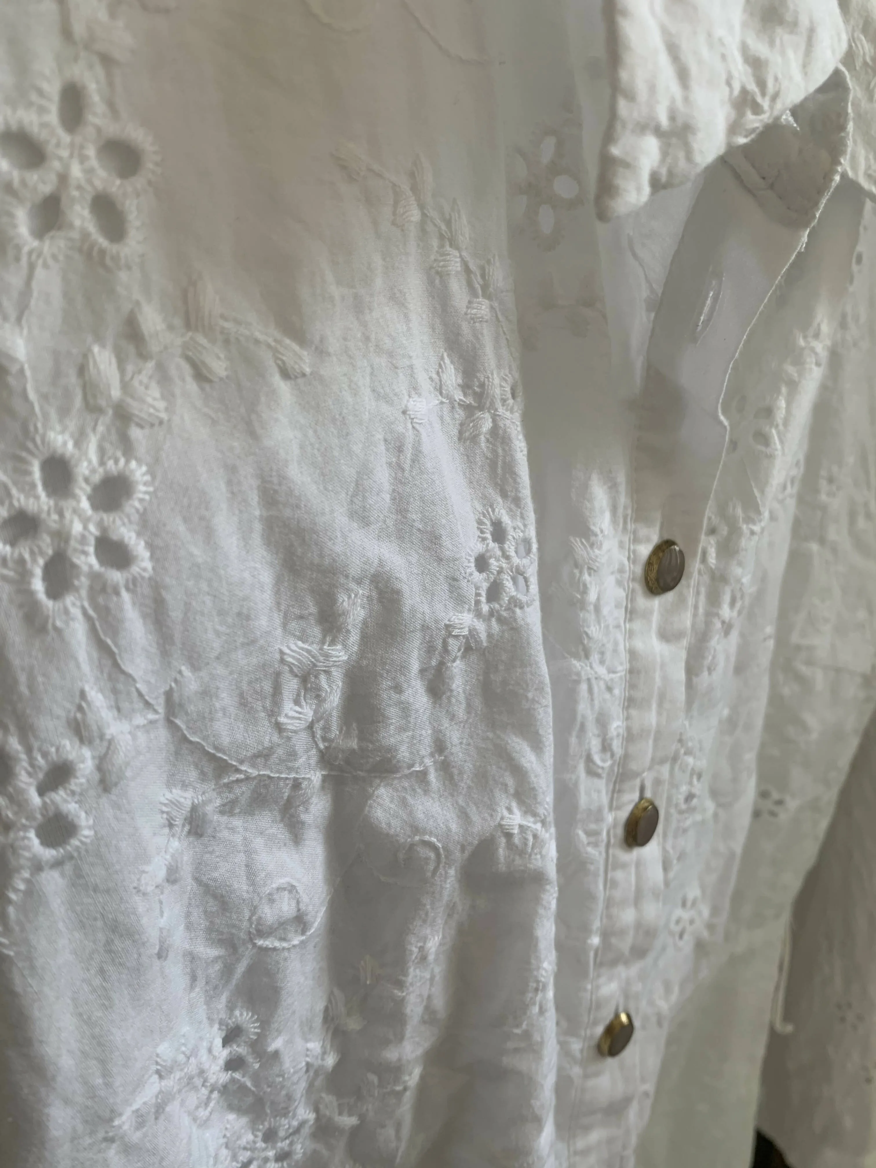 *weisses Kleid mit Blumenmuster, Gr.38/M*