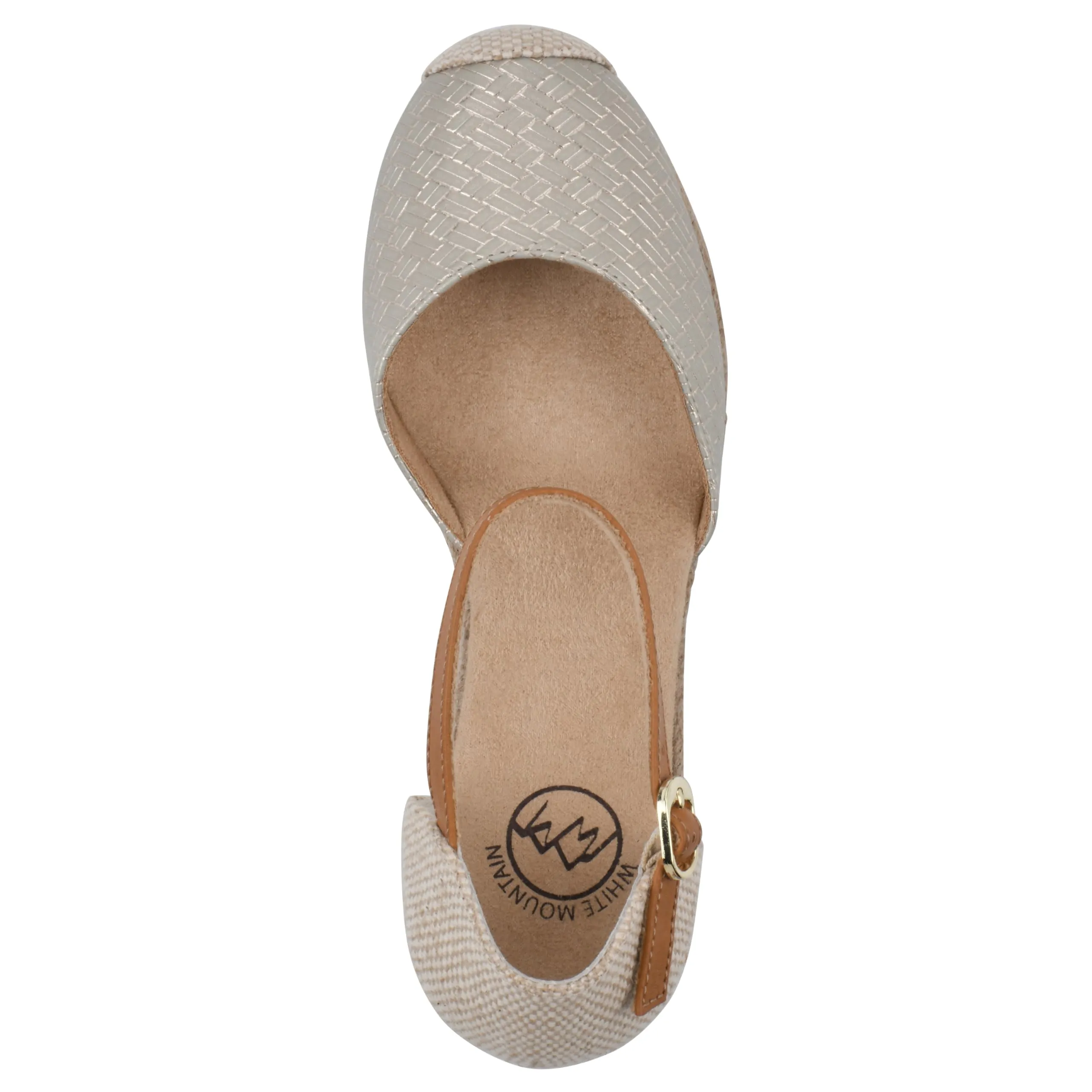 WHITE MOUNTAIN Women's Mamba Espadrille Wedge Sandal, Gold/Metallic/Smooth, 9.5 W