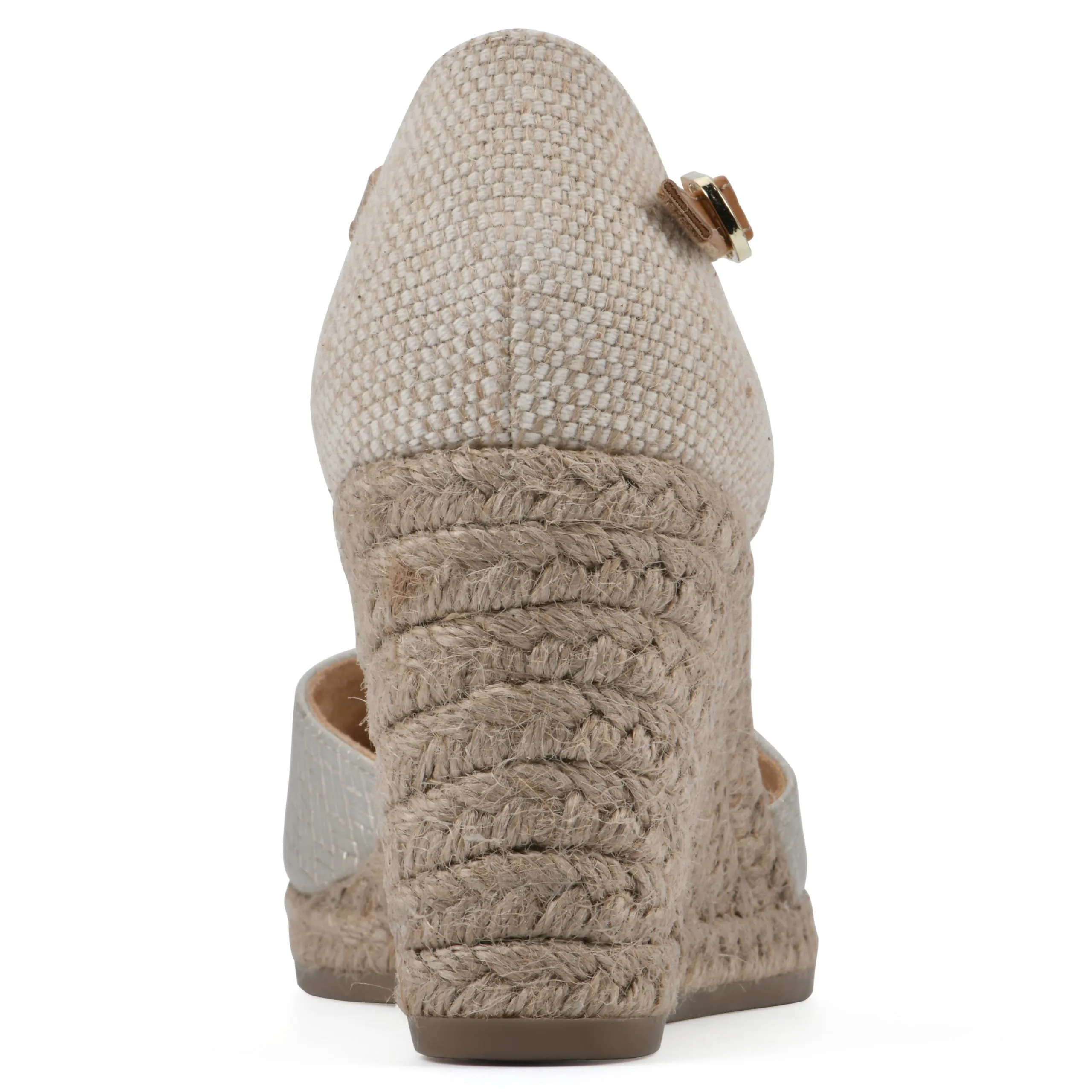 WHITE MOUNTAIN Women's Mamba Espadrille Wedge Sandal, Gold/Metallic/Smooth, 9.5 W