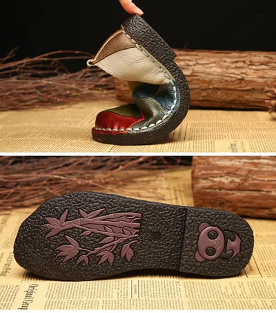 Women Genuine Leather Loafers Mixed Colors