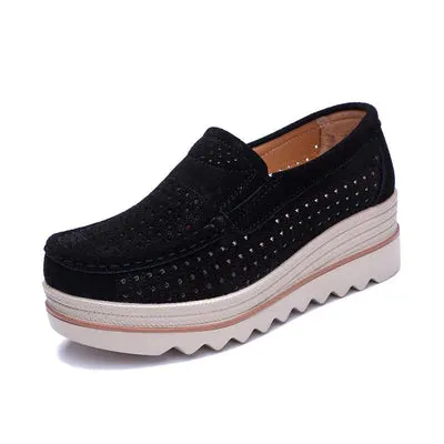 Women Slip On Platform Comfort Loafers