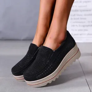 Women Slip On Platform Comfort Loafers