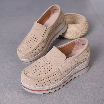 Women Slip On Platform Comfort Loafers
